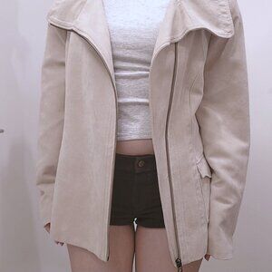 Laura Plus Beige Suede Vintage Jacket